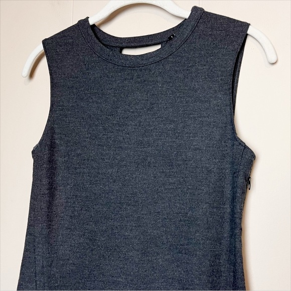 Theory Wool Gevel Dress 4 gray flannel neutral minimalist career work shift - Picture 4 of 14